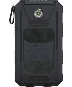 Powerbank Outdoor Energia Solare 8000 mAh con Torcia IP45 2xUSB Nero