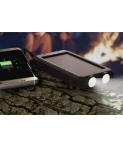 Powerbank Outdoor Energia Solare 8000 mAh con Torcia IP45 2xUSB Nero