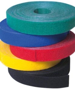 Rotolo di Velcro Gestione cavi Lunghezza 10m Larghezza 20mm Nero