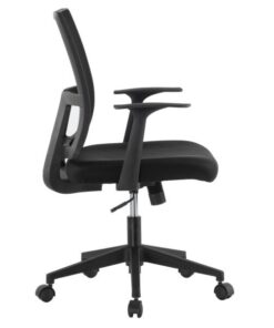 Sedia da ufficio con seduta imbottita e schienale in rete