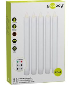 Set 5 Candele LED in Cera con Telecomando