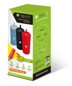 Speaker Portatile Bluetooth Tube Radio FM MicroSD USB 10W Rosso
