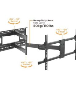 Staffa a Muro Braccio Estensibile fino a 1015 mm per LCD 43-80'' Nero