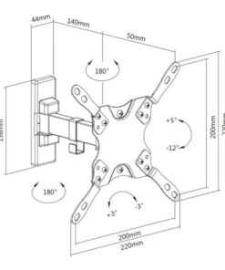 Staffa a Muro Universale 2 Snodi per TV LED-LCD 13-42'' Nero