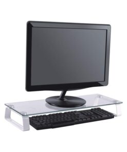 Stand da Scrivania per Monitor o Notebook in Vetro Trasparente