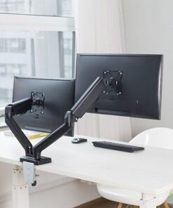 Supporto da Scrivania Doppio Monitor 17-32'' con Molla a Gas Nero