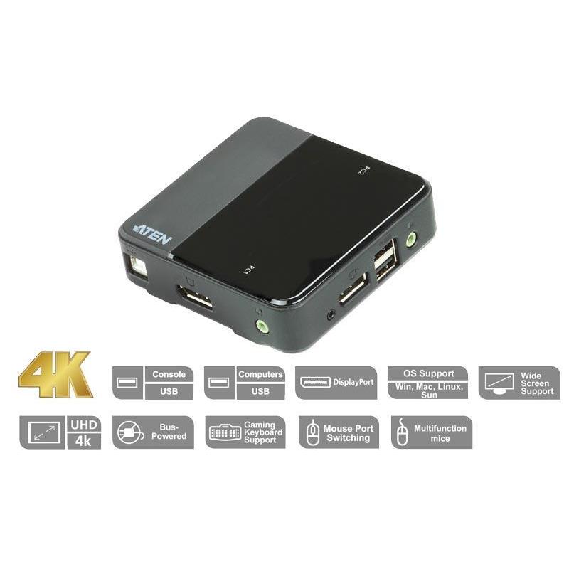 Switch KVM DisplayPort USB a 2 porte 4K UHD, CS782DP