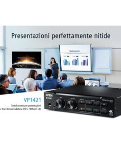 Switch matrix per presentazioni 4 x 2 True 4K con scalatura, DSP, e HDBaseT-Lite