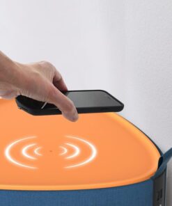 Tavolino con Altoparlanti Bluetooth 4.2 Ricarica Wireless USB Azzurro