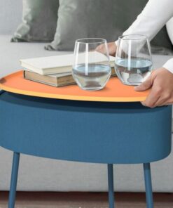 Tavolino con Altoparlanti Bluetooth 4.2 Ricarica Wireless USB Azzurro