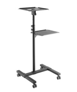 Trolley Regolabile Universale per Proiettore Notebook con Mensola Nero