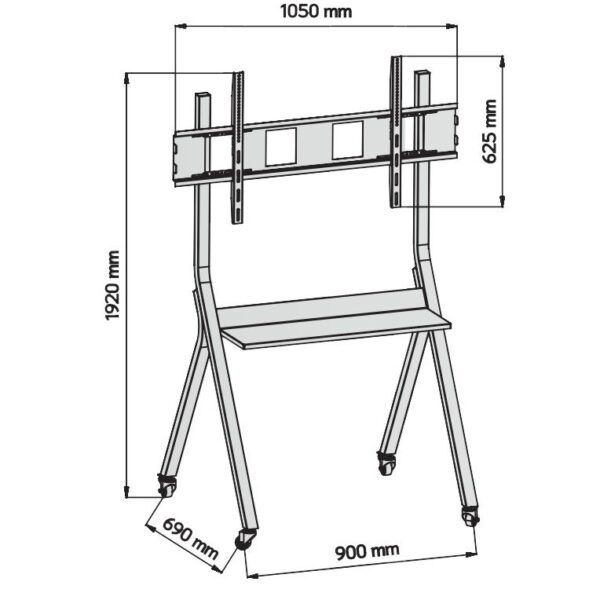 Trolley da Pavimento Mobile per TV LCD/LED/Plasma 30-110'' con Mensola