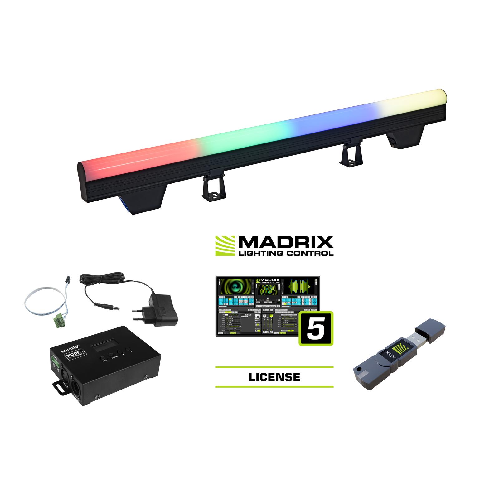 EUROLITE Set 10x LED PT-100/32 Pixel DMX Tube + MADRIX Software + KEY