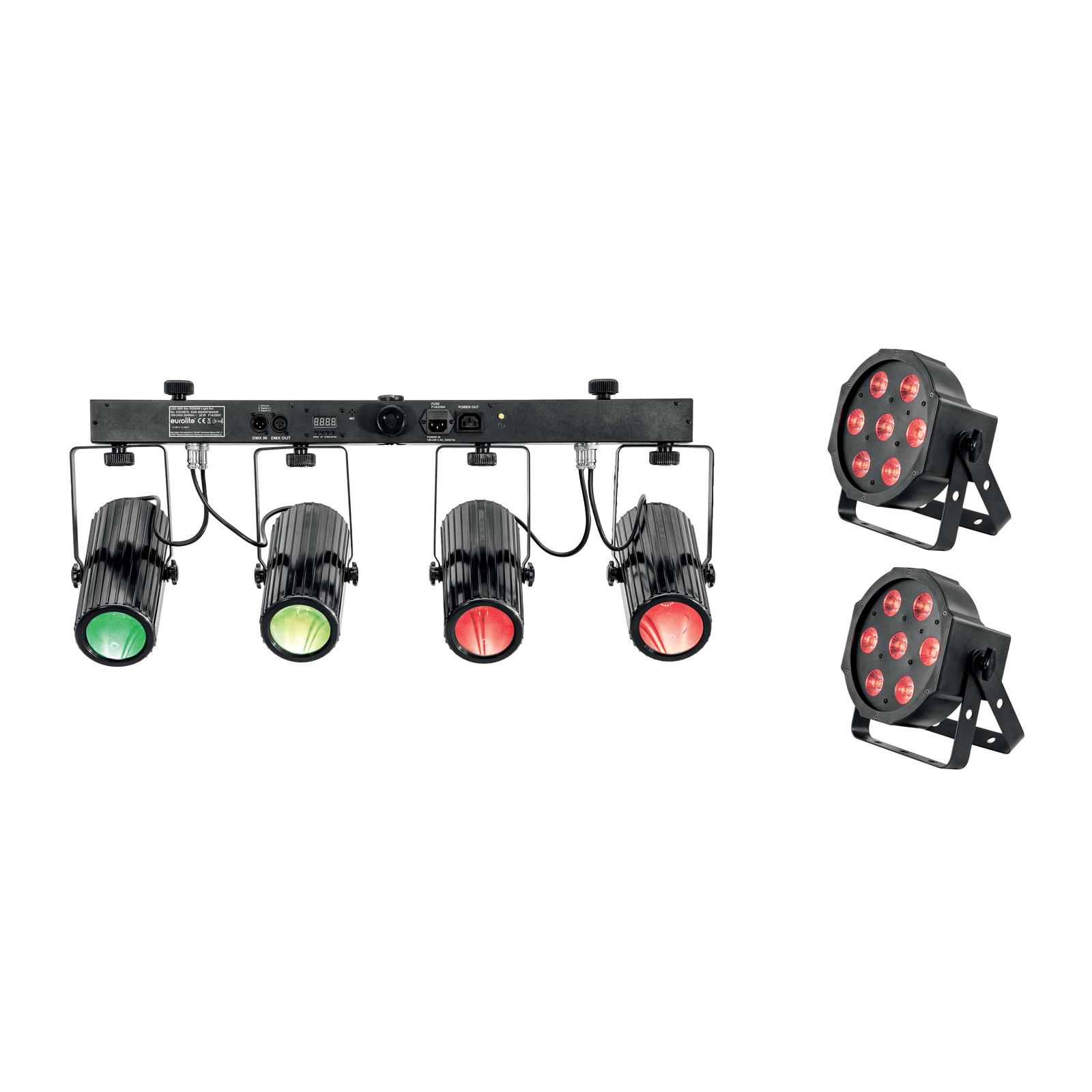 EUROLITE Set 2x LED SLS-7 HCL Floor + LED QDF-Bar RGBAW Light set
