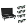 EUROLITE Set 4x AKKU Bar-6 QCL + Flightcase with charging function