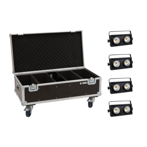 EUROLITE Set 4x Audience Blinder 2x100W LED COB WW + Case