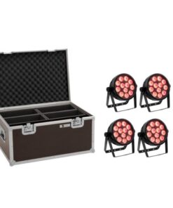 EUROLITE Set 4x LED 7C-12 Silent Slim Spot + Case