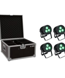 EUROLITE Set 4x LED IP PAR 3x8W QCL Spot + Case