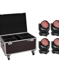 EUROLITE Set 4x LED TMH-X4 Moving-Head Wash Zoom + Case