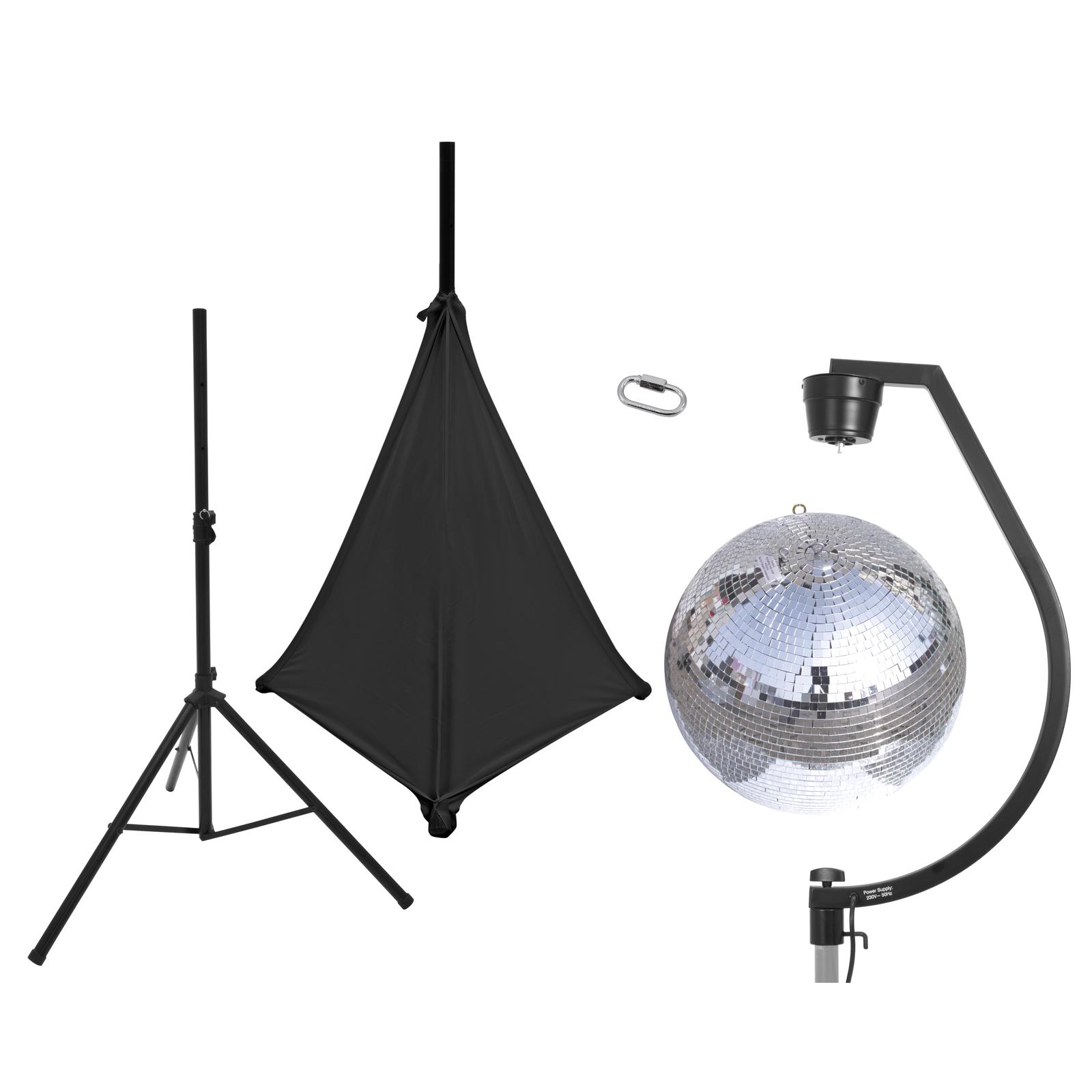 EUROLITE Set Mirror ball 50cm with stand and tripod cover black