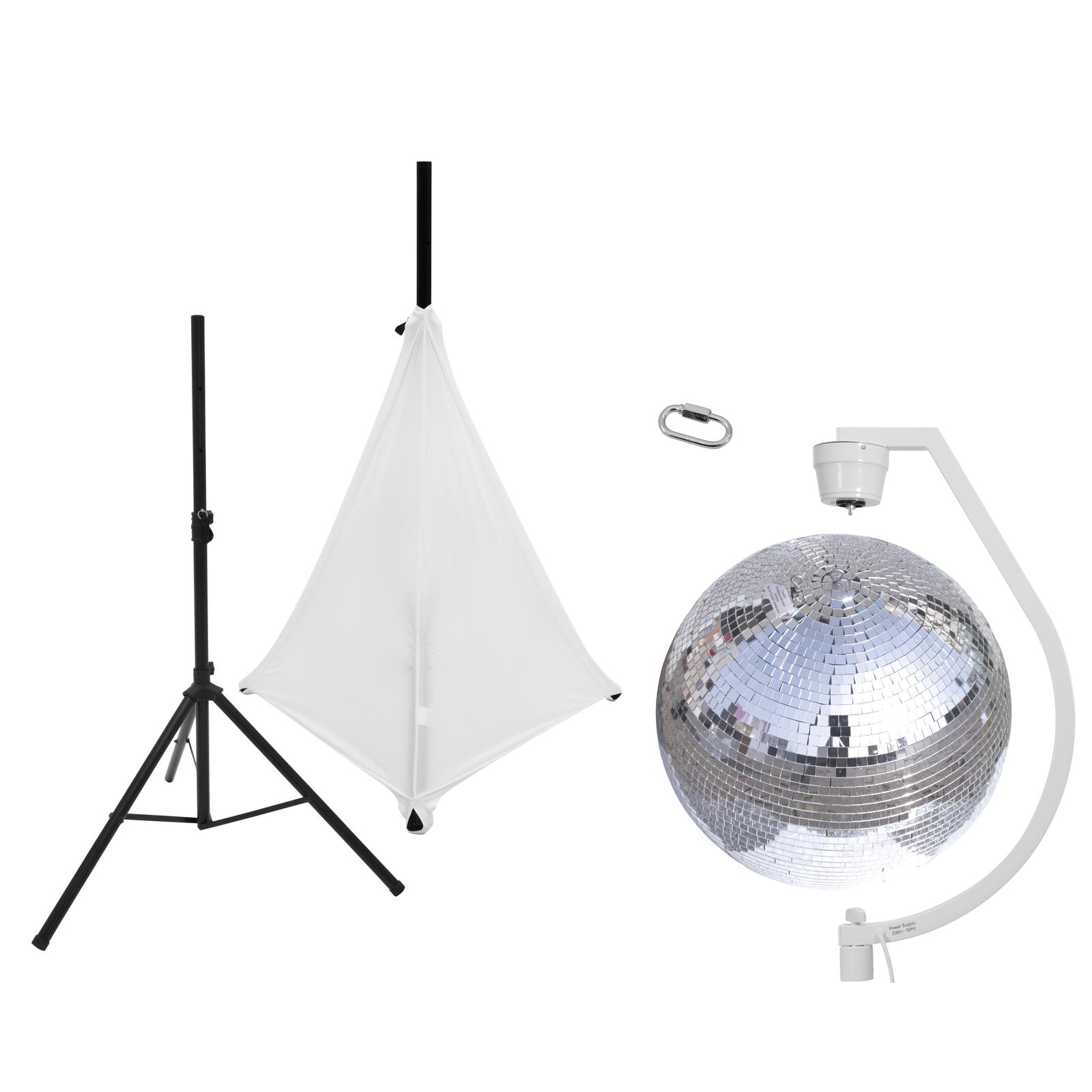 EUROLITE Set Mirror ball 50cm with stand and tripod cover white