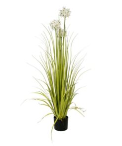 EUROPALMS Allium grass, artificial plant, white, 120 cm