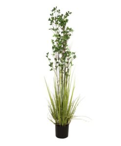 EUROPALMS Evergreen shrub with grass, artificial plant, 182cm