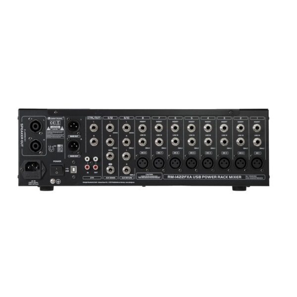 OMNITRONIC RM-1422FXA USB Rack Power Mixer