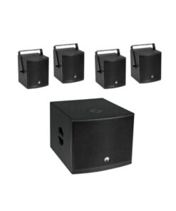 OMNITRONIC Set MOLLY-12A Subwoofer active + 4x MOLLY-6 Top 8 Ohm, black