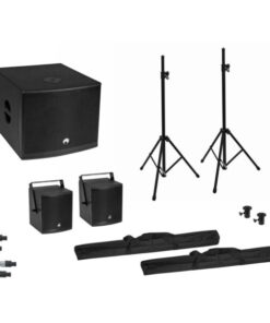 OMNITRONIC Set MOLLY 2.1 Active System Sub + 2x Top + Accessories, black