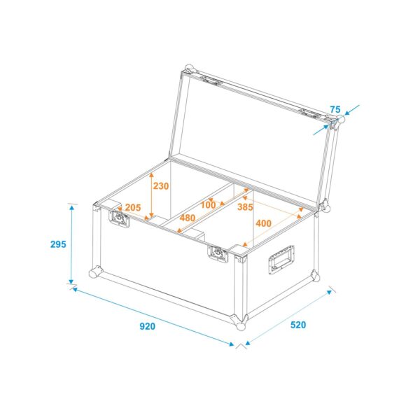 ROADINGER Flightcase 2x LED THA-150F Theater-Spot