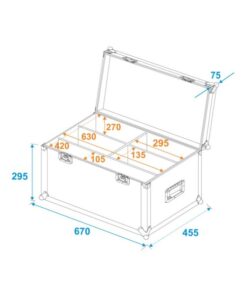 ROADINGER Flightcase 4x LED 4/7C-12 Silent Slim Spot