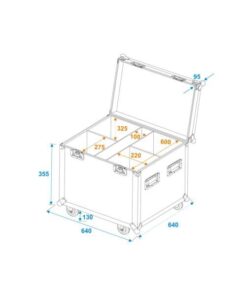 ROADINGER Flightcase 4x LED Theatre COB 100 series with wheels