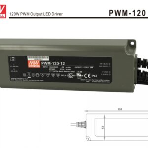 Alimentatore Led Dimmerabile 120W 12V Mean Well PWM-120-12