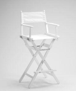 Sedia regista in legno laccato bianco