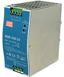 Trasformatore Rotaia Industriale 24V 240W 10A Barra Guida DIN Rail Power Supply Universale Mean Well NDR-240-24