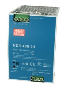 Trasformatore Rotaia Industriale 24V 480W 20A Barra Guida DIN Rail Power Supply Universale Mean Well NDR-480-24