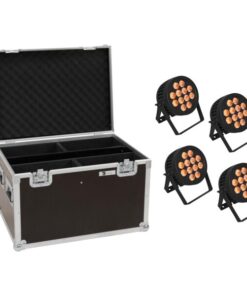 EUROLITE Set 4x LED IP PAR 12x8W QCL Spot + Case