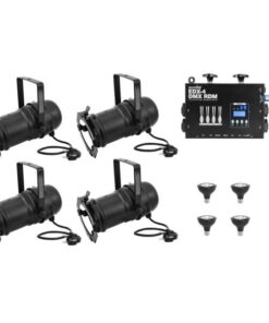 EUROLITE Set 4x PAR-30 Spot sw dim2warm + EDX-4 DMX RDM LED Dimmer pack