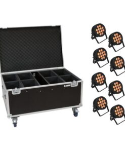 EUROLITE Set 8x LED IP PAR 12x9W SCL Spot + Case with wheels