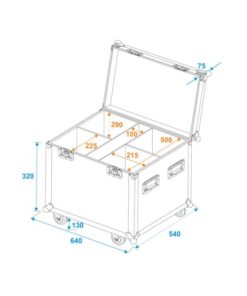 ROADINGER Flightcase 4x LED IP PAR 7x8W QCL/7x9W SCL with wheels