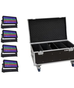 EUROLITE Set 4x Multiflood Pro IP RGBW Wash MK2 + Case