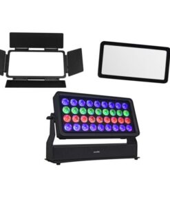 EUROLITE Set Multiflood Pro IP RGBW Wash MK2 + Diffusor Cover 40° + Barndoors