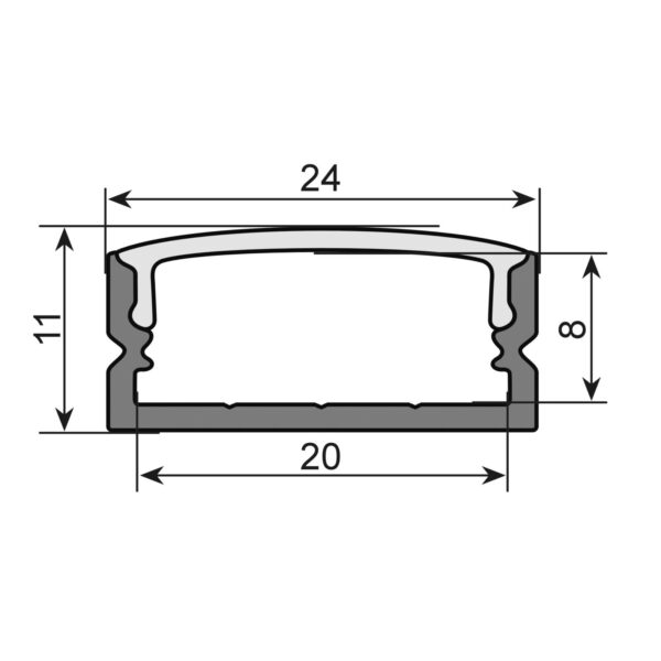 EUROLITE U-profile 20mm for LED Strip black 2m