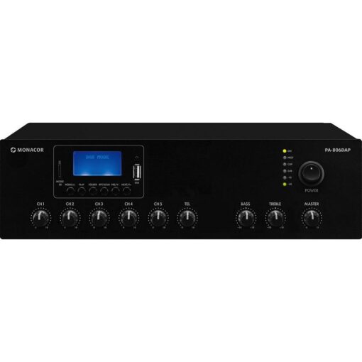 MONACOR PA-806DAP AMPLI MONO PA 60W CON LETTORE MP3 BLUETOOTH, RADIO FM/DAB+, USB/SD