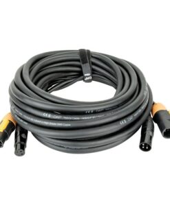 FP22 Hybrid Cable - Power Pro True & 3-pin XLR - DMX / Power 10 m, rivestimento di colore nero