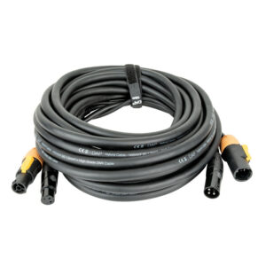 FP22 Hybrid Cable - Power Pro True & 3-pin XLR - DMX / Power 10 m, rivestimento di colore nero