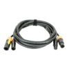 FP22 Hybrid Cable - Power Pro True & 3-pin XLR - DMX / Power 6 m, rivestimento di colore nero