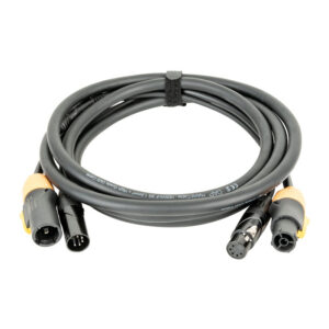 FP23 Hybrid Cable - Power Pro True & 5-pin XLR - DMX / Power 3 m, rivestimento di colore nero
