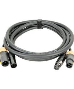 FP23 Hybrid Cable - Power Pro True & 5-pin XLR - DMX / Power 6 m, rivestimento di colore nero